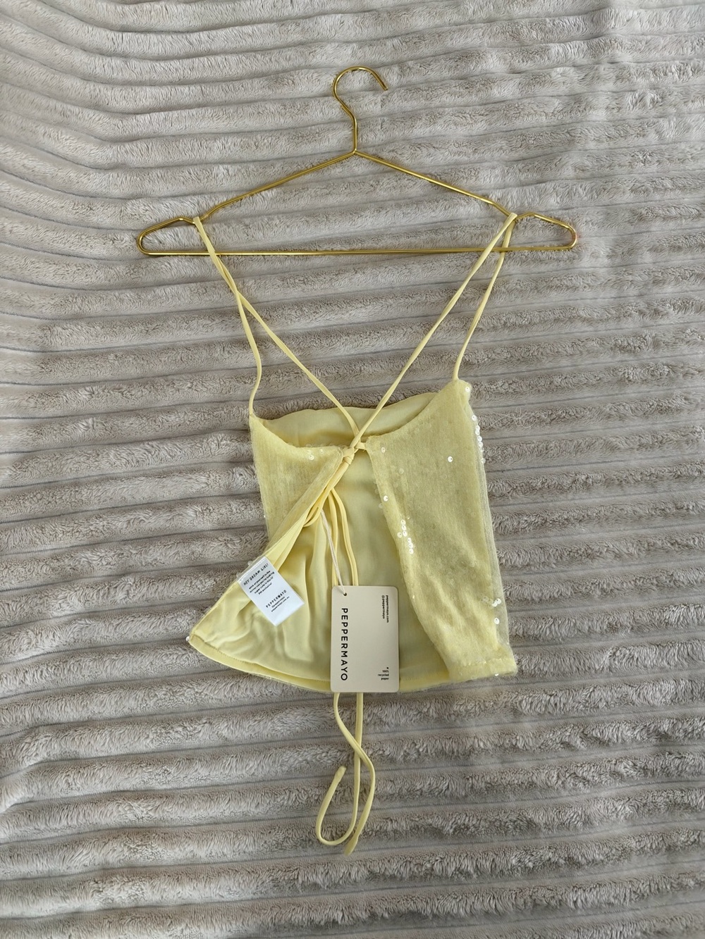 Peppermayo Pale Yellow Sequin Slip Cami - Picture 3 of 3